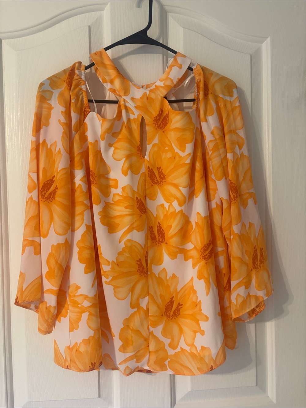 INC International Concepts Yellow Floral Halter Blouse